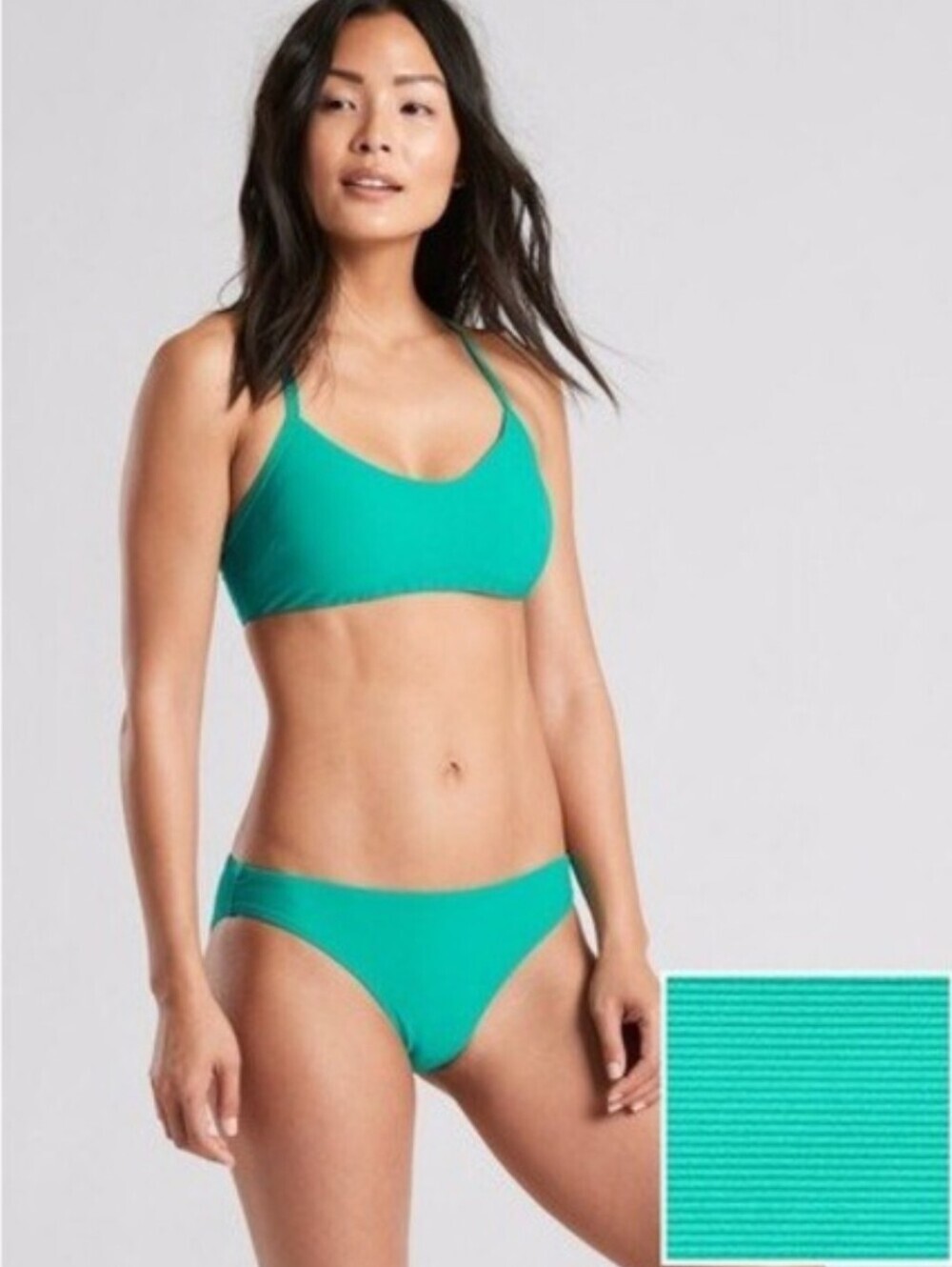 Athleta Cloudbreak Ribbed Strappy Kelly Green Bikini - XS/Small